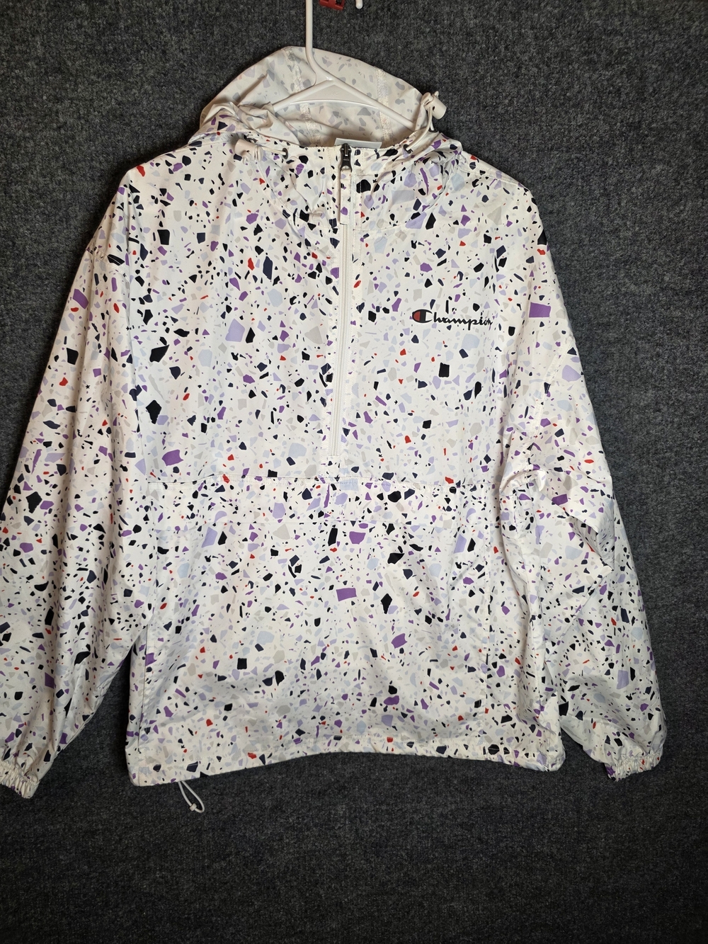 Champion Terrazzo Print Packable Anorak Windbreaker Women’s Large